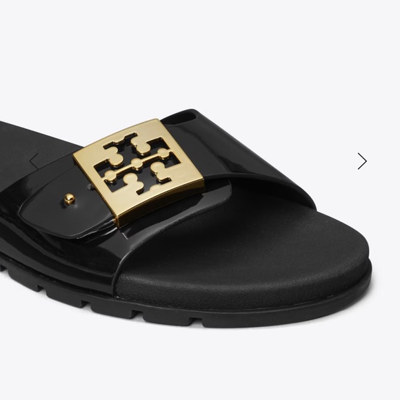 NWT Tory Burch Mellow Slide 
Perfect Black / Gold / Perfect Black - Picture 2 of 11